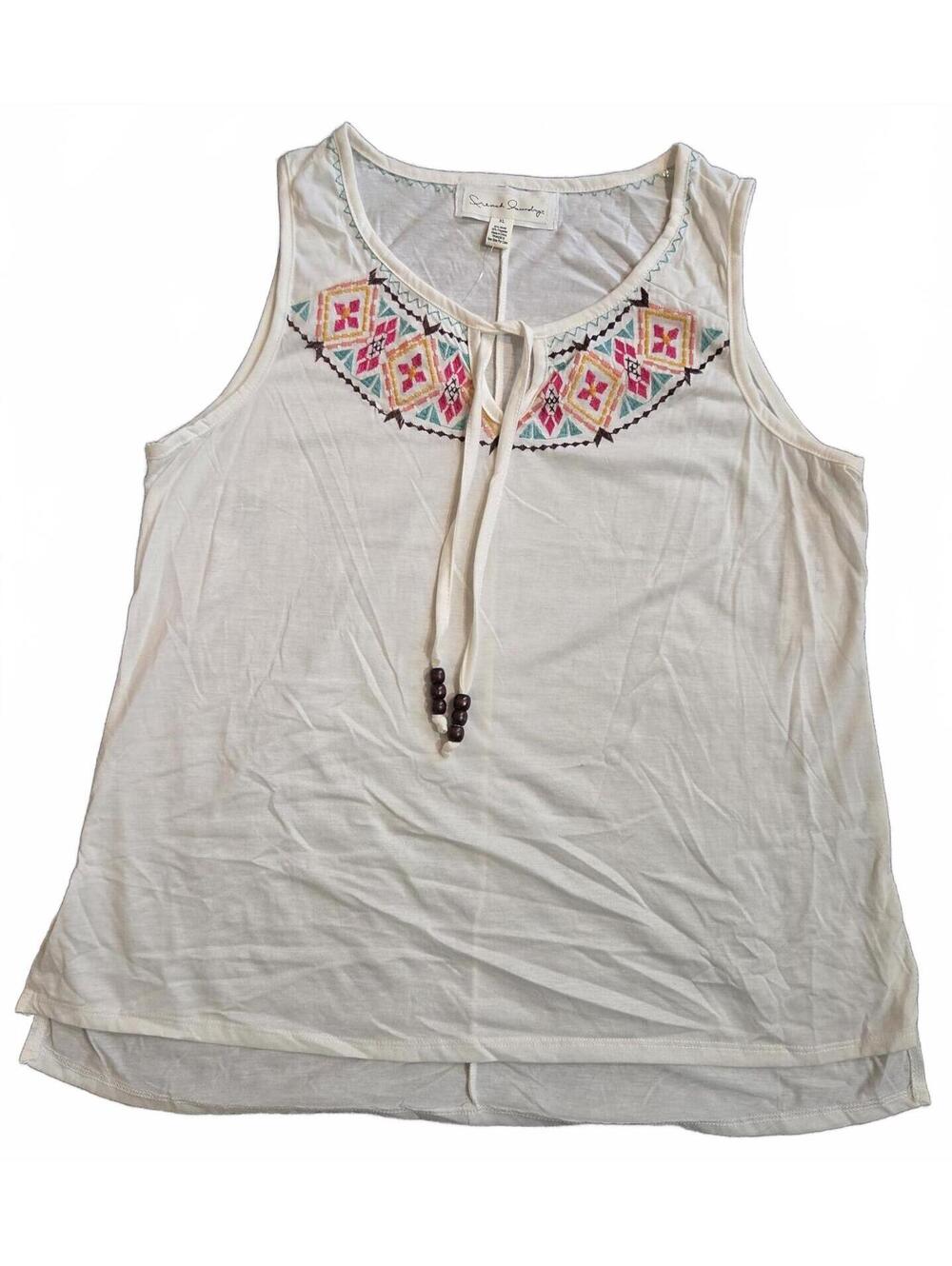 French Laundry XL Sleeveless Printed Necklace Top